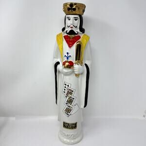 Vintage Ezra Brooks King of Clubs Decanter U.S. Navy Mess Poker Barware